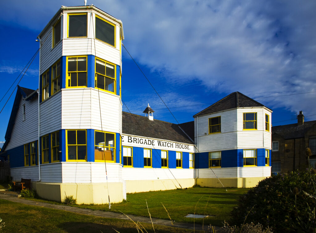 England, Tyne and Wear, Tynemouth Volunteer Life Brigade Watch House. The historic building of the Tynemouth Volunteer Life Brigade Watch House, now a popular museum near the Tyneside Coast.