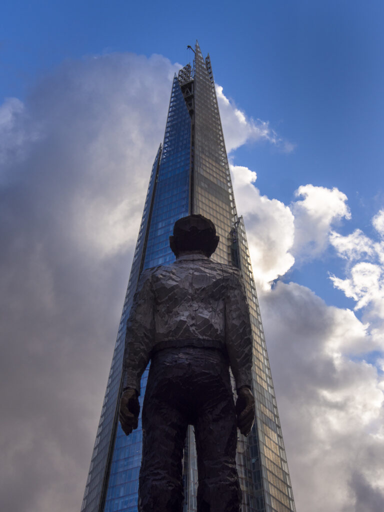 England, London, London Bridge Quater. The Shard, also referred to as the Shard of Glass, Shard London Bridge and formerly London Bridge Tower, is a 72-storey skyscraper in London and is the tallest building in the European Union.