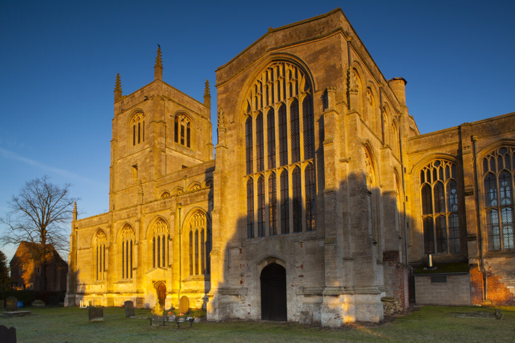 England, Lincolnshire, Tattershall. Grade I listed perpendicular style Holy Trinity Collegiate Church located alongside Tattershall Castle.