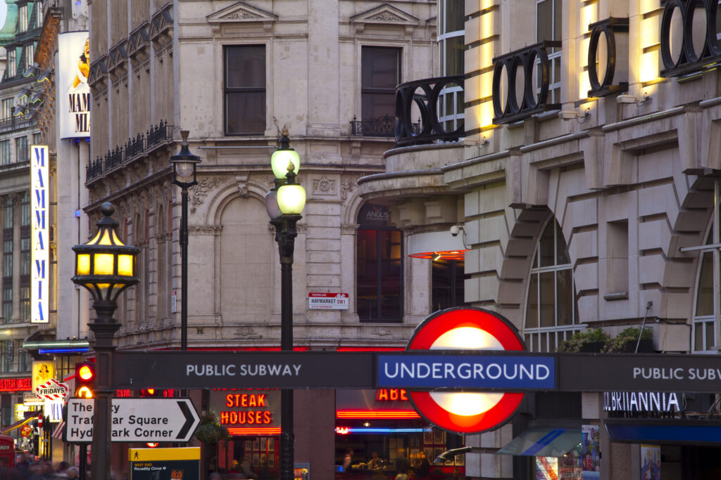 England, London, Piccadilly Circus. Underground Station in Piccadilly Circus located in the London's West End in the City of Westminster