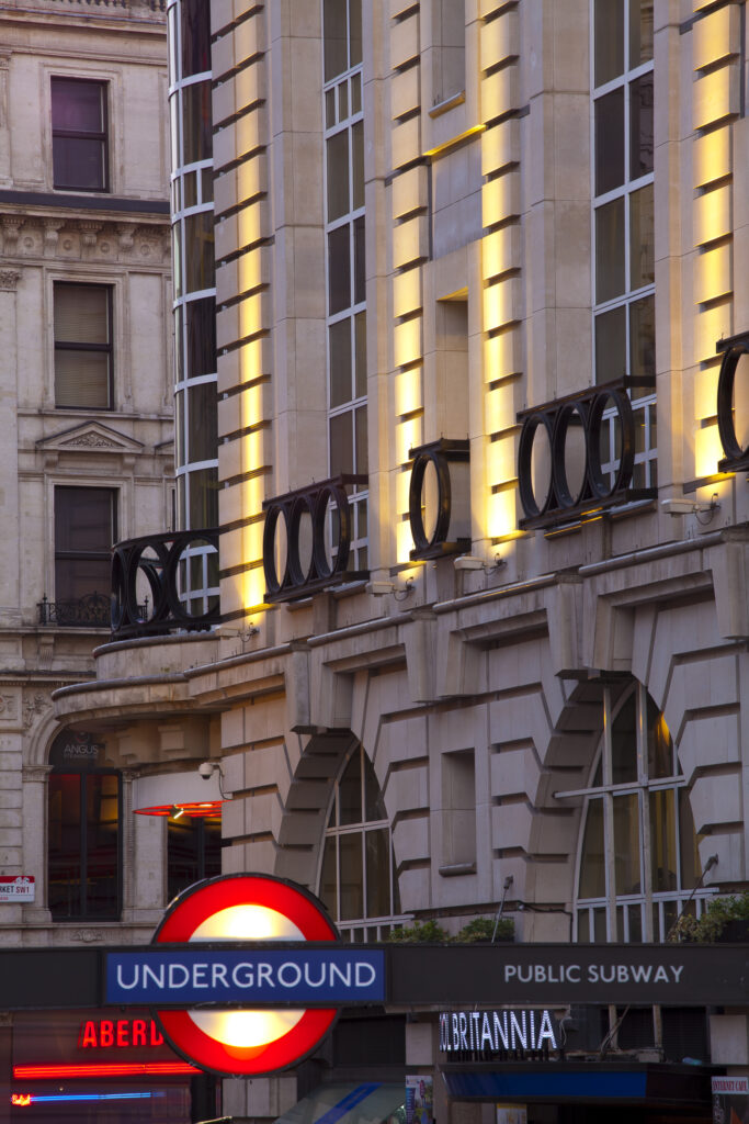 England, London, Piccadilly Circus. Underground Station in Piccadilly Circus located in the London's West End in the City of Westminster