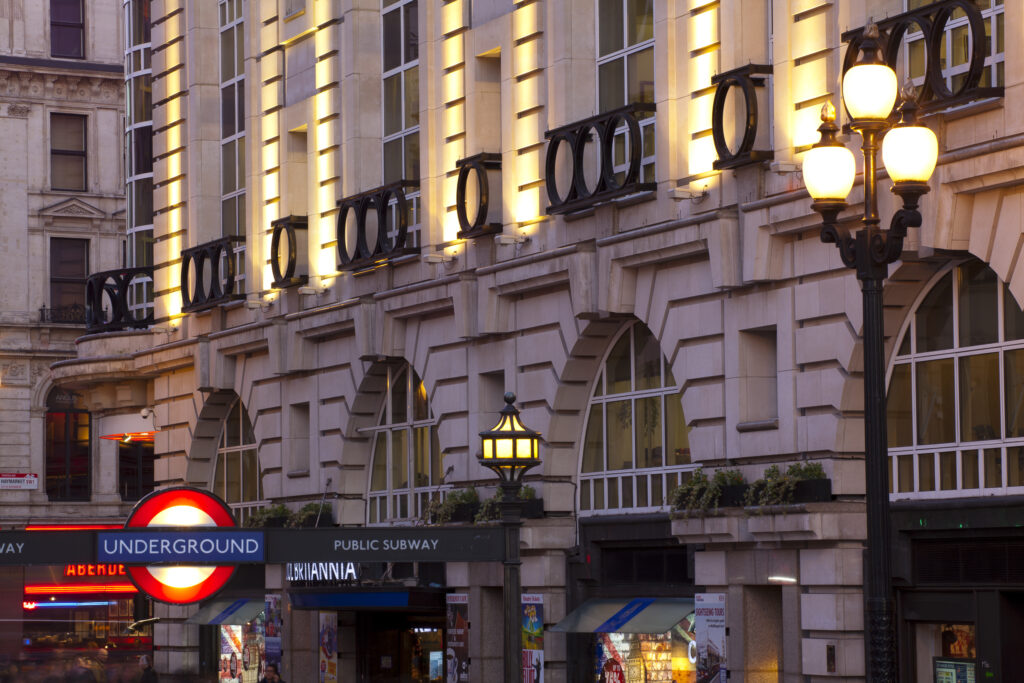 England, London, Piccadilly Circus. Underground Station in Piccadilly Circus located in the London's West End in the City of Westminster