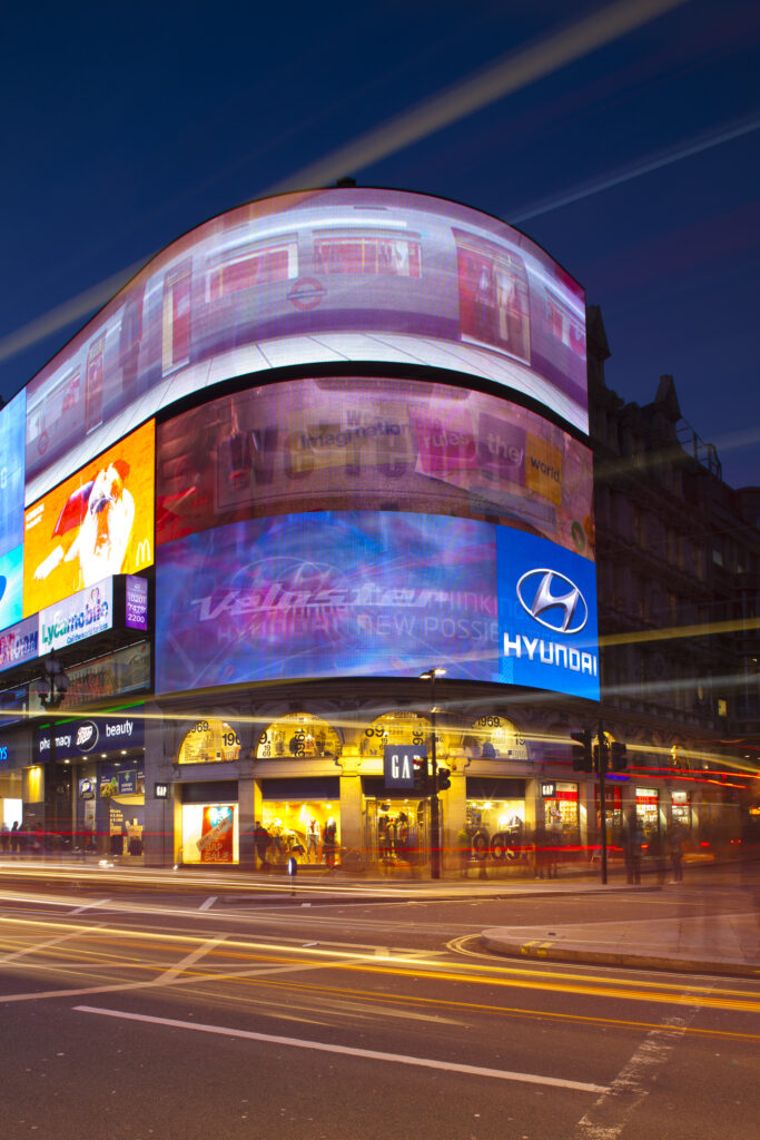 England, London, Piccadilly Circus. Piccadilly Circus located in the London's West End in the City of Westminster