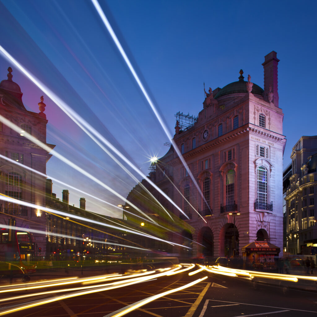 England, London, Piccadilly Circus. Piccadilly Circus located in the London's West End in the City of Westminster