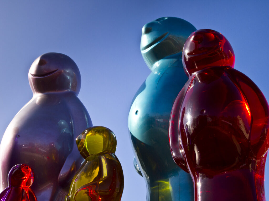 England, London, Marble Arch. The Jelly Baby sculpture created by Italian pop artist Mauro Perucchetti on display at Marble Arch in London.