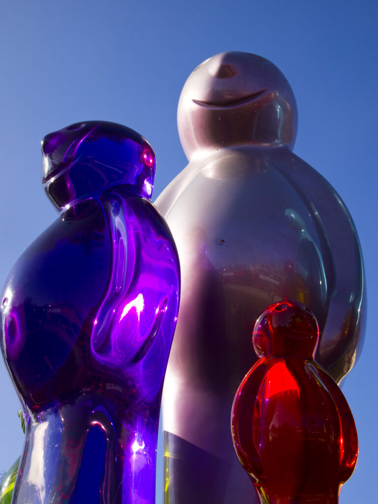 England, London, Marble Arch. The Jelly Baby sculpture created by Italian pop artist Mauro Perucchetti on display at Marble Arch in London.