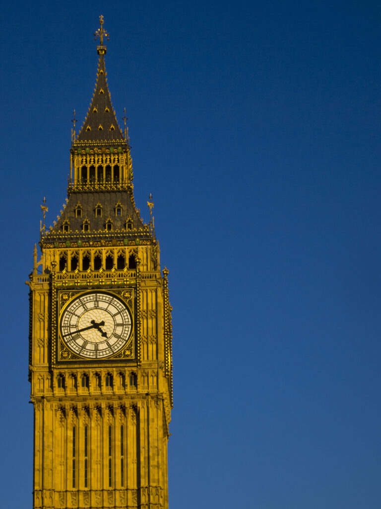 England, Greater London, City of Westminster. The iconic Big Ben also known as the Clock Tower, part of the House of Parliament building (also known as the Palace of Westminster), located in the City of Westminster, London.