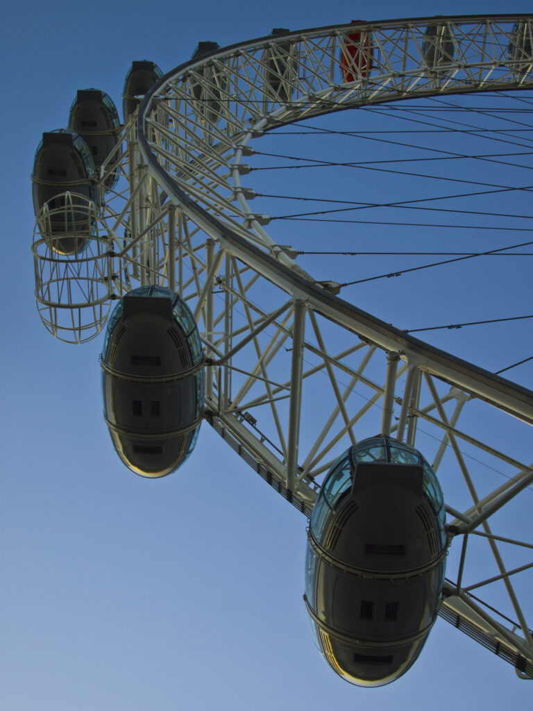 England, Greater London, London Borough of Lambeth. The London Eye (also known as the Millennium Wheel), the tallest Ferris wheel in Europe located on the south bank of the River Thames.