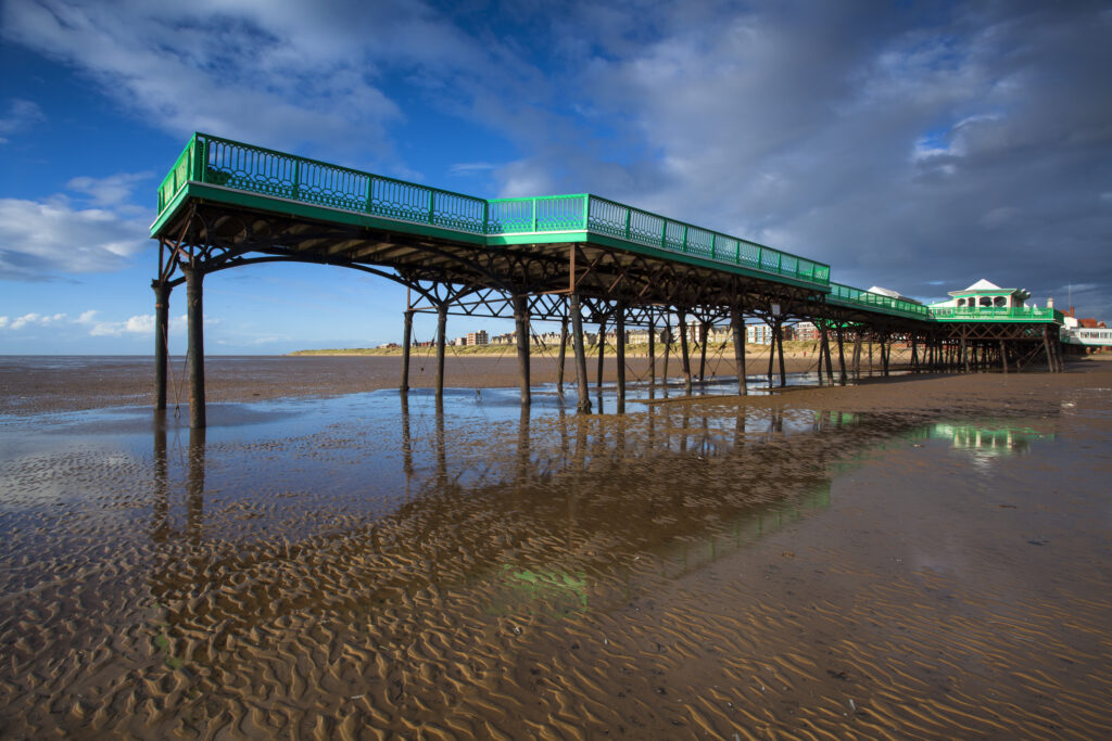 England, Lancashire, Lytham St Annes. Lytham St Annes pier located near Blackpool, on the Irish Sea Coast.