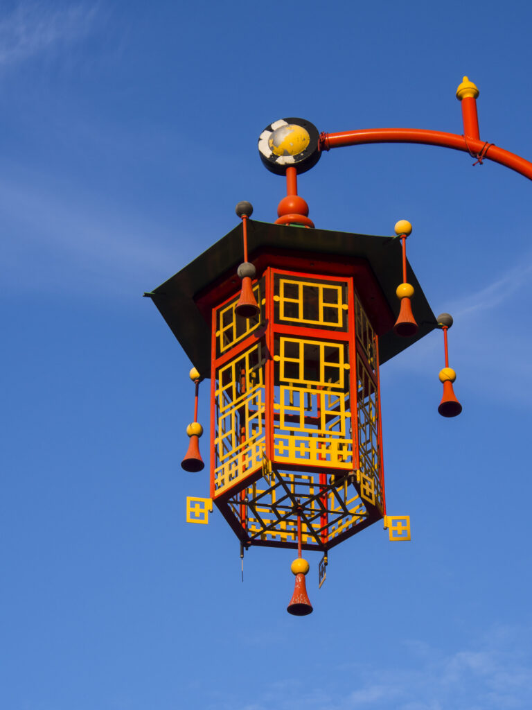 England, Tyne and Wear, Newcastle Upon Tyne. Chinese Lantern on a building in the China Town area of Newcastle Upon Tyne.