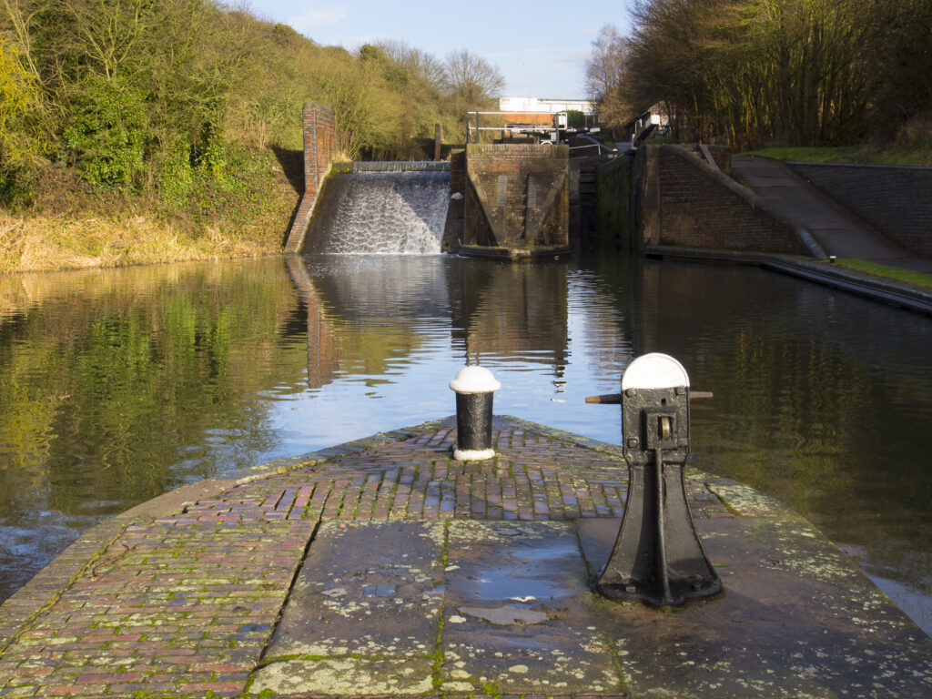 England, West Midlands, Dudley No1 Canal. Delph Nine Locks joining the Stourbridge and Dudley No1 Canal.