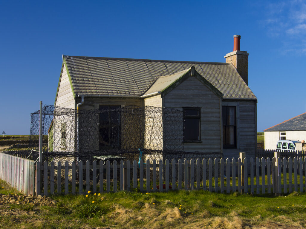 Scotland, Orkney Islands, Mainland Orkney. House in Birsay parish, a small settlement on the west coast of mainland Orkney.