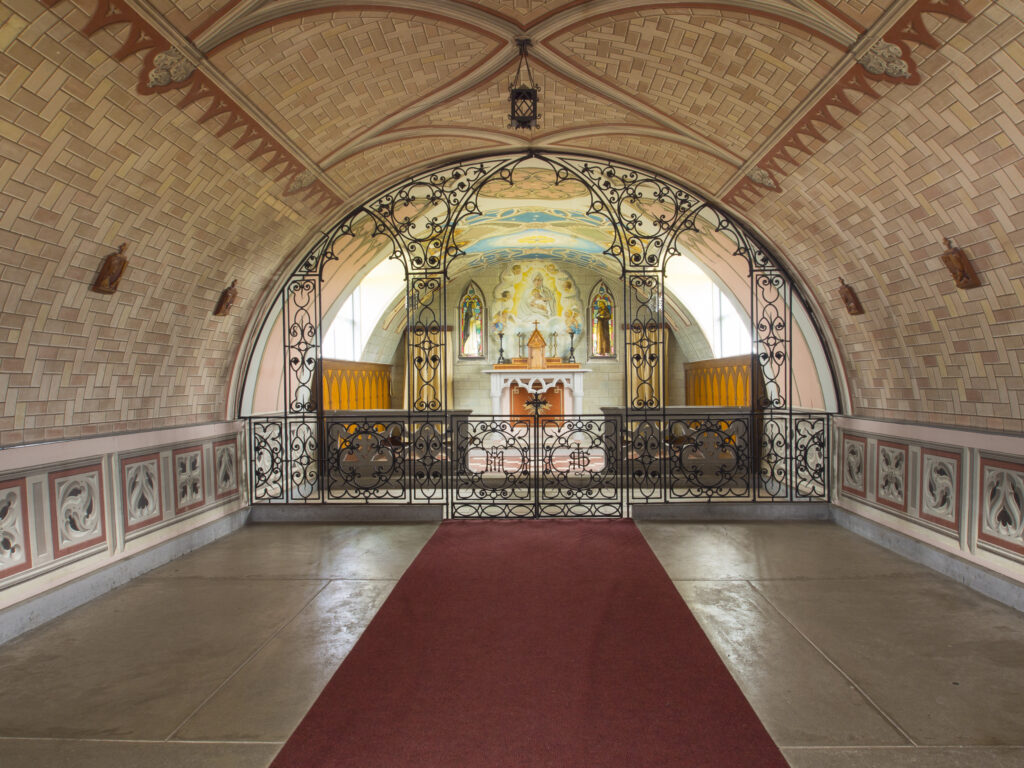 Scotland, Orkney Islands, Italian Chapel. The Italian Chapel on Lamb Holm part of the Orkney Islands, built and decorated by italian prisoners of war during the second world war in 1942.