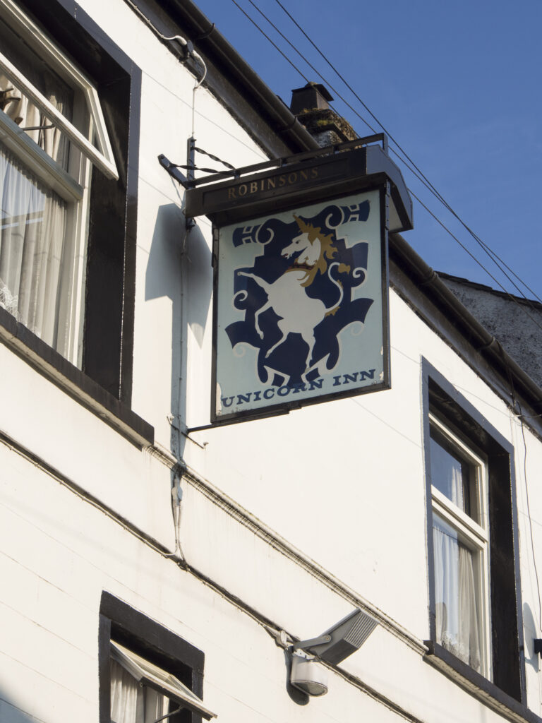 England, Cumbria, Lake District National Park. The Unicorn Inn in Ambleside.