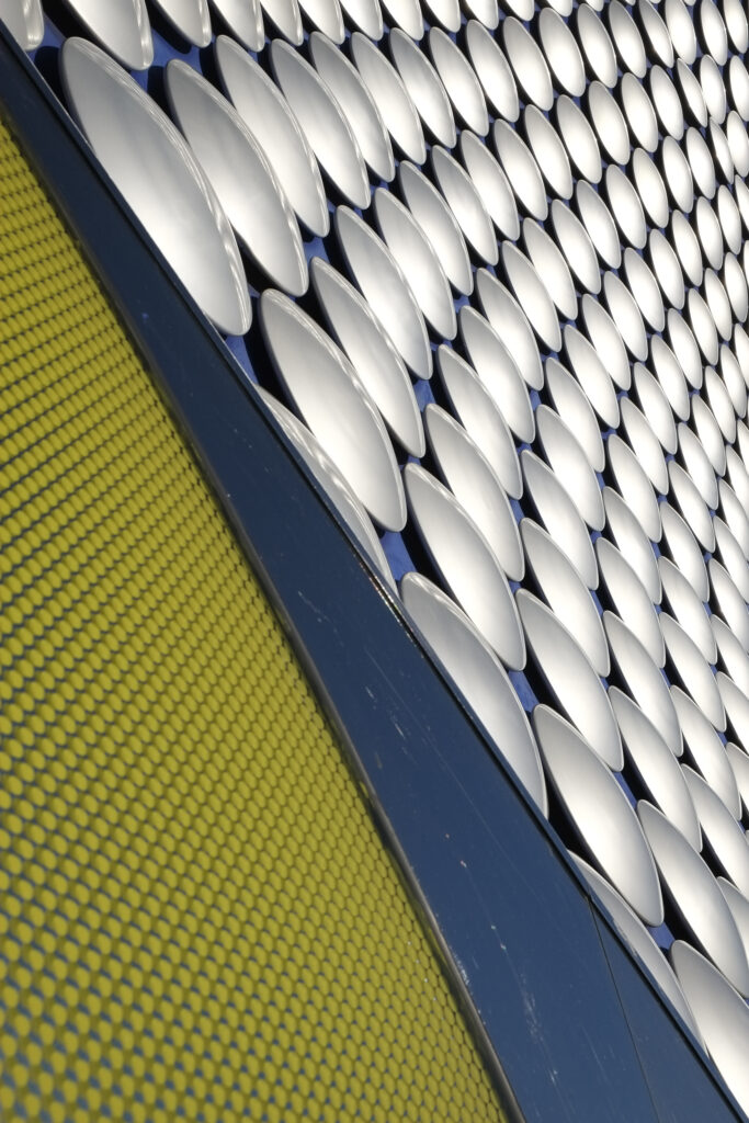 England, West Midlands, Birmingham City. Abstract shapes of the modern Selfridges building, part of the Bull Ring shopping centre in Birmingham.