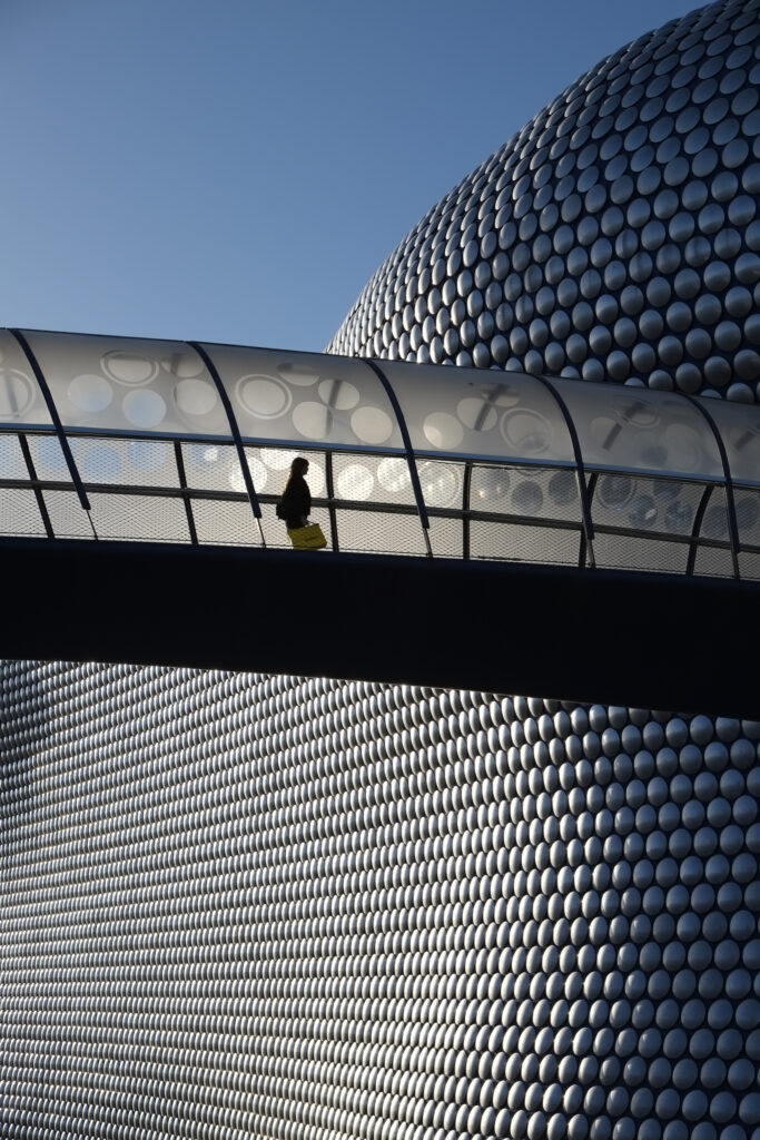 England, West Midlands, Birmingham City. Abstract shapes of the modern Selfridges building, part of the Bull Ring shopping centre in Birmingham.