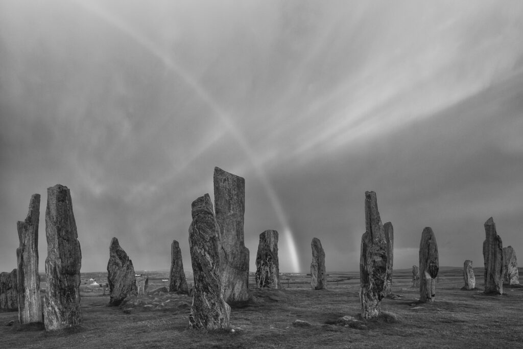 Scotland, The Isle of Lewis, Callanish Stone Circle. Callanish Stone Circle, a famous neolithic monument located on the Isle of Lewis in the chain of islands known as the Outer Hebrides.