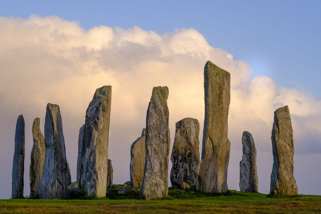 Scotland, The Isle of Lewis, Callanish Stone Circle. Callanish Stone Circle, a famous neolithic monument located on the Isle of Lewis in the chain of islands known as the Outer Hebrides.