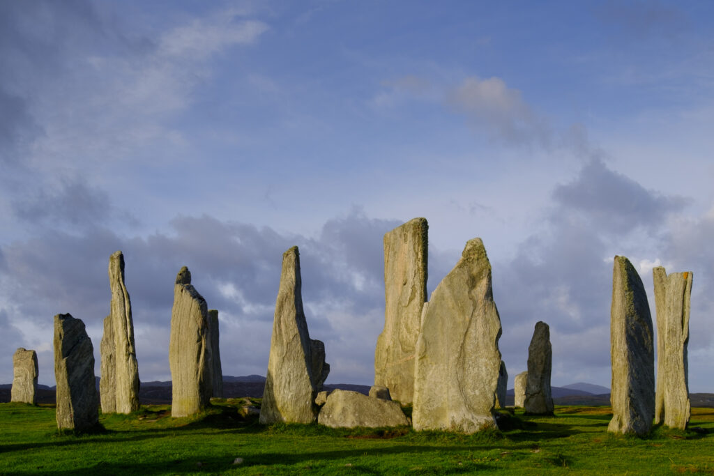 Scotland, The Isle of Lewis, Callanish Stone Circle. Callanish Stone Circle, a famous neolithic monument located on the Isle of Lewis in the chain of islands known as the Outer Hebrides.