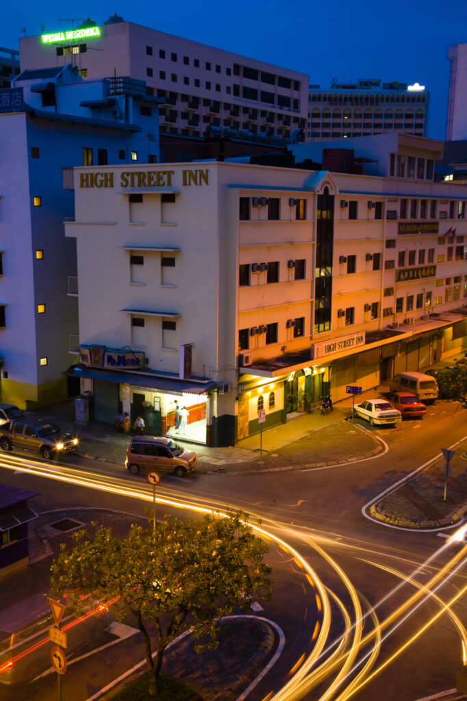 Sabah Malaysia, Borneo, Kota Kinabalu. Evening traffic in the streets of Kota Kinabalu, the capital city of Sabah.