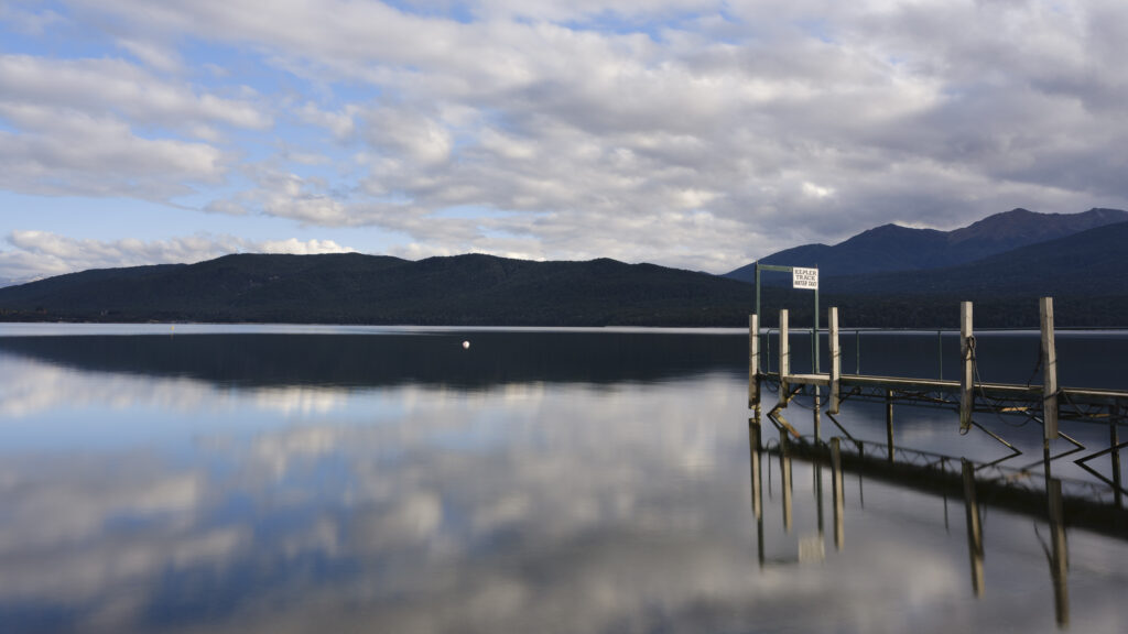 New Zealand, South Island, Fiordland National Park. Jetty on Lake Te Anau - Gateway to the Kepler Track and Fiordland National Park.