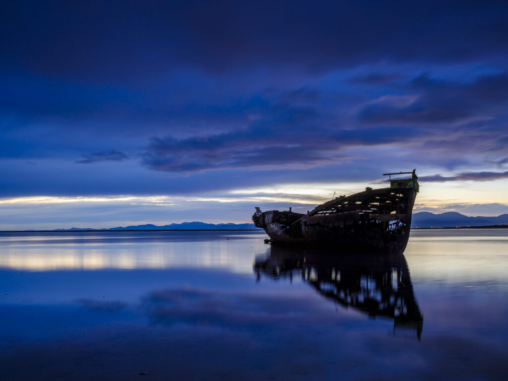 New Zealand, Nelson & Marlborough, Motueka. The Janie Seddon shipwreck at the Motueka Quay in Motueka.
