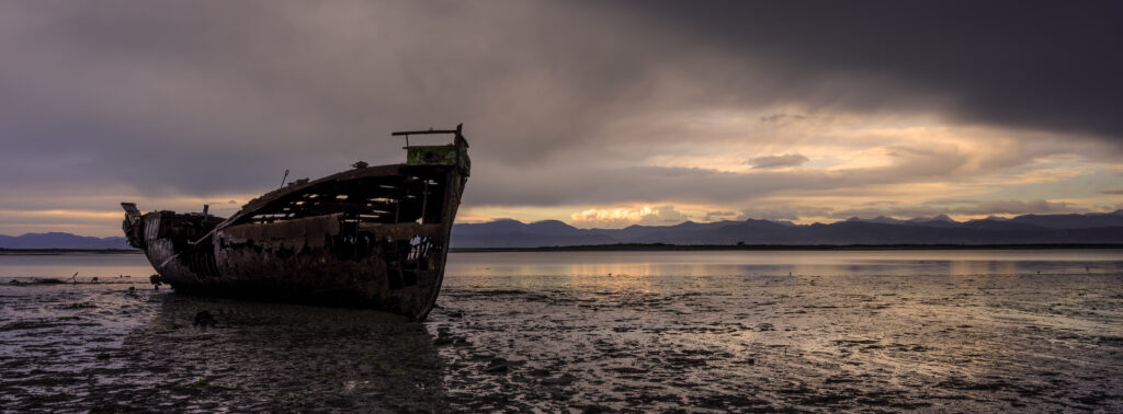 New Zealand, Nelson & Marlborough, Motueka. The Janie Seddon shipwreck at the Motueka Quay in Motueka.