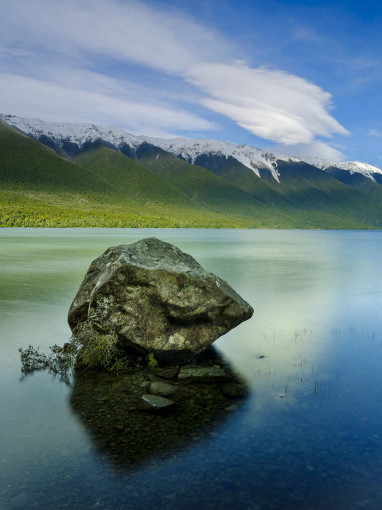 New Zealand, South Island, Nelson Lakes National Park. Lake Rotoiti, previously known as Lake Arthur, located in the Tasman Region of New Zealand.
