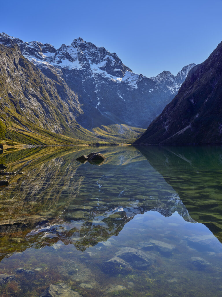 New Zealand, South Island, Fiordland National Park. Lake Marion in the Fiordland National Park.
