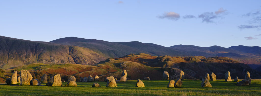 England, Cumbria, Lake District National Park. The popular Castlerigg Stone Circle near Keswick, dating back from the later Neolithic period.