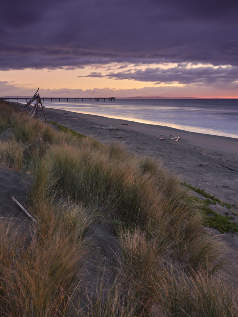New Zealand, Christchurch, New South Brighton. New South Brighton photographed at sunrise.