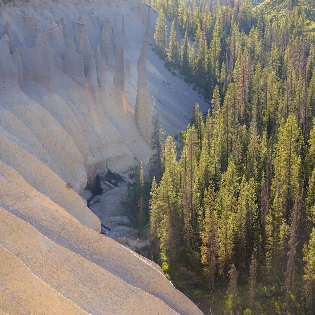 United States of America, Oregon, Crater Lake National Park. The Pinnacles, unusual formations in the Crater Lake National Park.