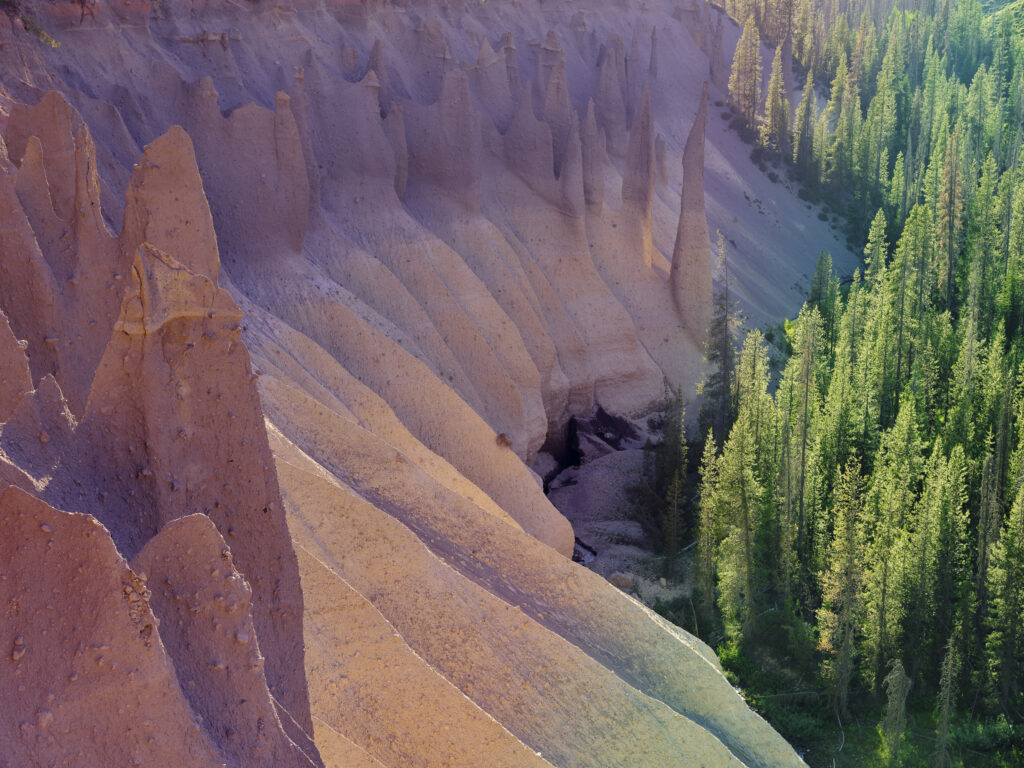 United States of America, Oregon, Crater Lake National Park. The Pinnacles, unusual formations in the Crater Lake National Park.