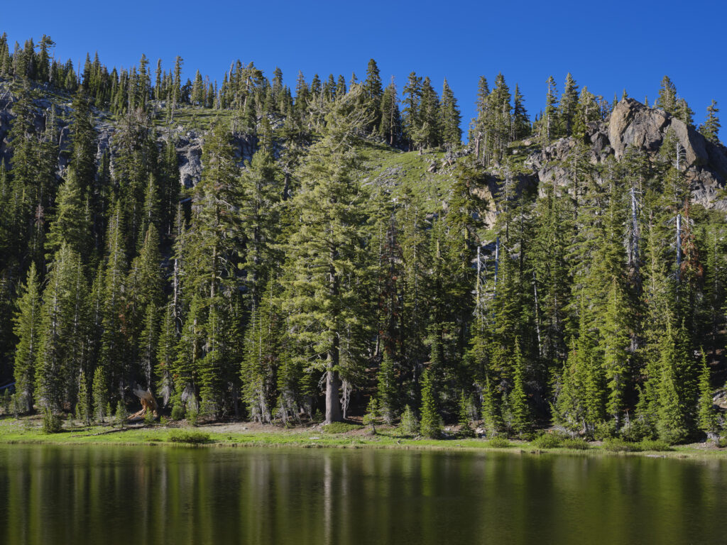 United States of America, California, Lassen Volcanic National Park. Cold Boiling Lake at the start of the hiking trail to Bumpass Hell.