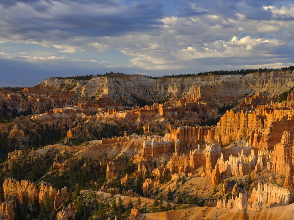United States of America, Utah, Bryce Canyon National Park. Hoodoos dominate the landscape of the Bryce Amphitheater in the Bryce Canyon National Park.