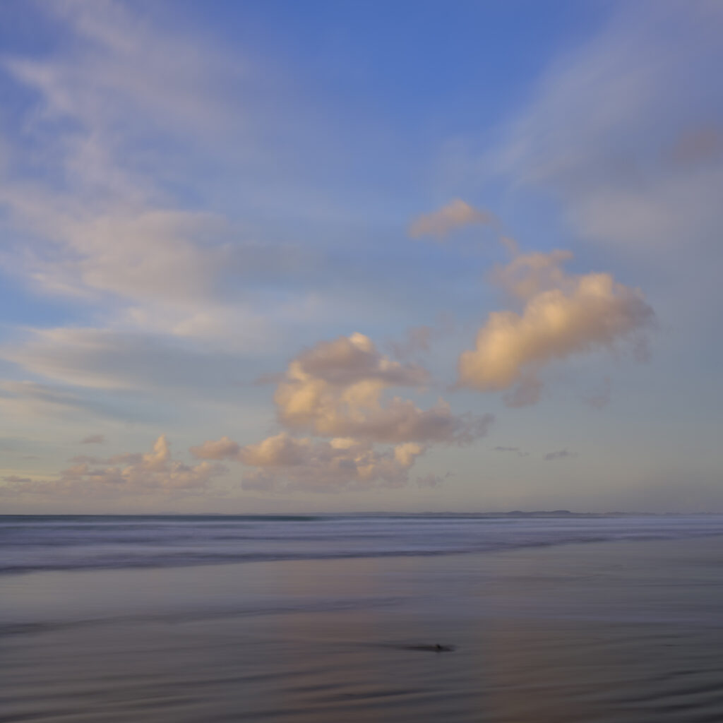 New Zealand, North Island, Ahipara. A clearing storm at the Ahipara beach in Northland, NZ.
