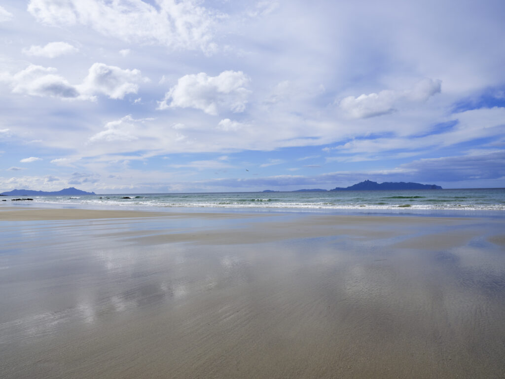 New Zealand, North Island, Mangawhai Heads Beach. The sandy beach at Mangawhai Heads in Northland.