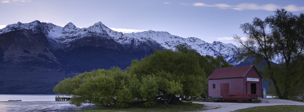 New Zealand, South Island, Queenstown. Lake Wakatipu at the the small townshop of Glenorchy near Queenstown.