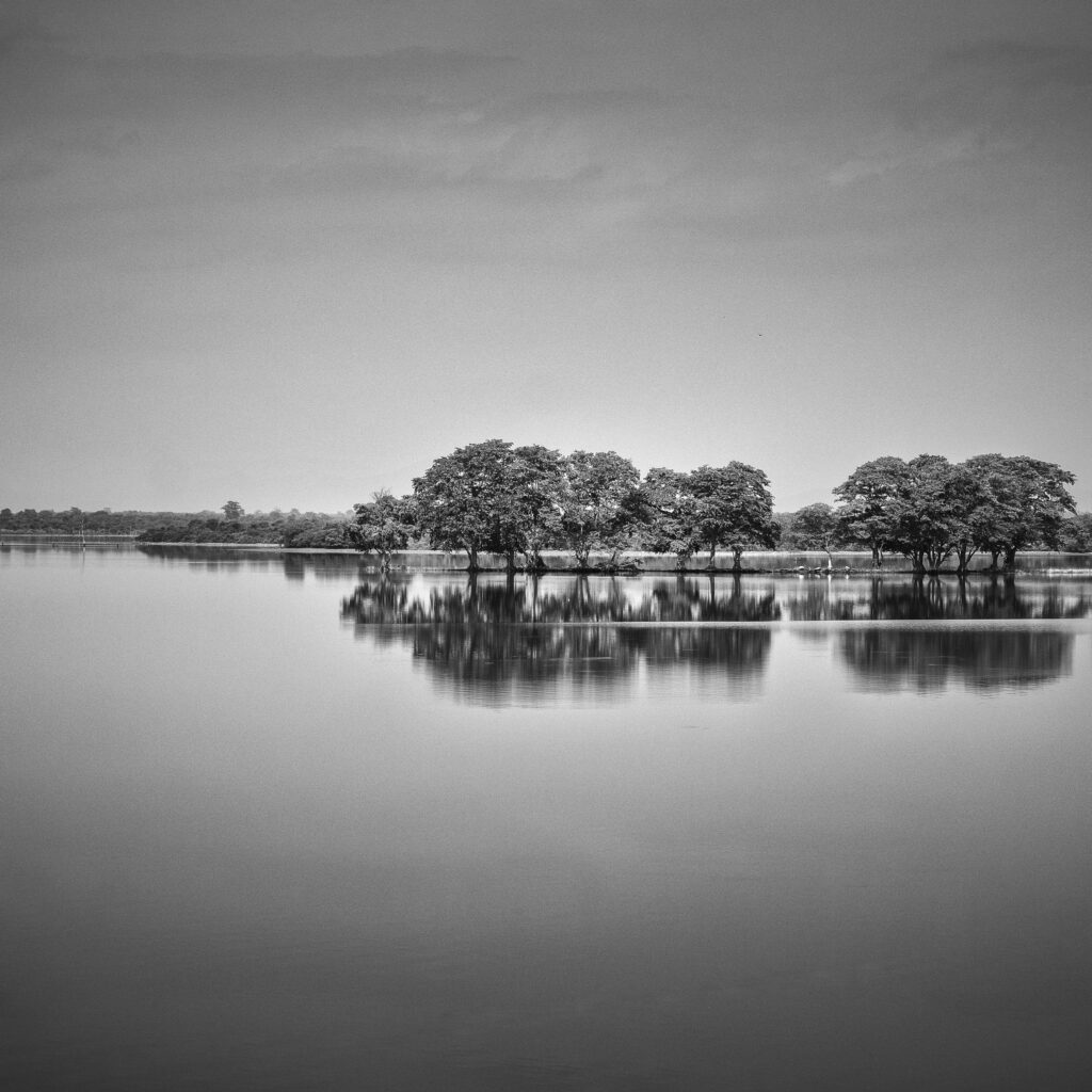 Sri Lanka, Ratnapura District, Udawalawa National Park. Lake near the enterance to Udawalawa National Park.