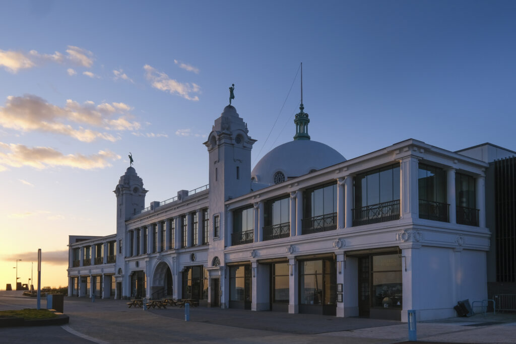 England, Tyne and Wear, Whitley Bay. The iconic Spanish City in Whitley Bay, viewed shortly after dawn.