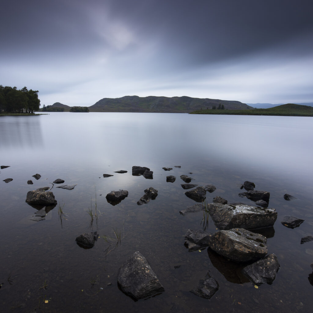 Scotland, Scottish Highlands, Loch Tarff. Dusk at Loch Tarff, a small freshwater loch located near Loch Ness and Fort Augustus.
