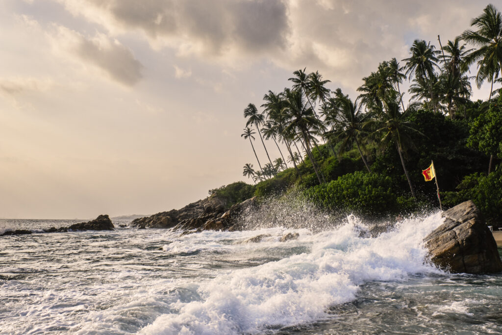 Sri Lanka, Matara District, Mirissa. The popular tourst destination and coastline of Marissa.