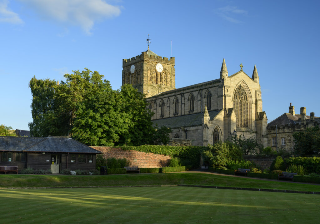 England, Northumberland, Hexham Abbey. Hexham Abbey in the town of Hexham, Northumberland, in Northeast England.