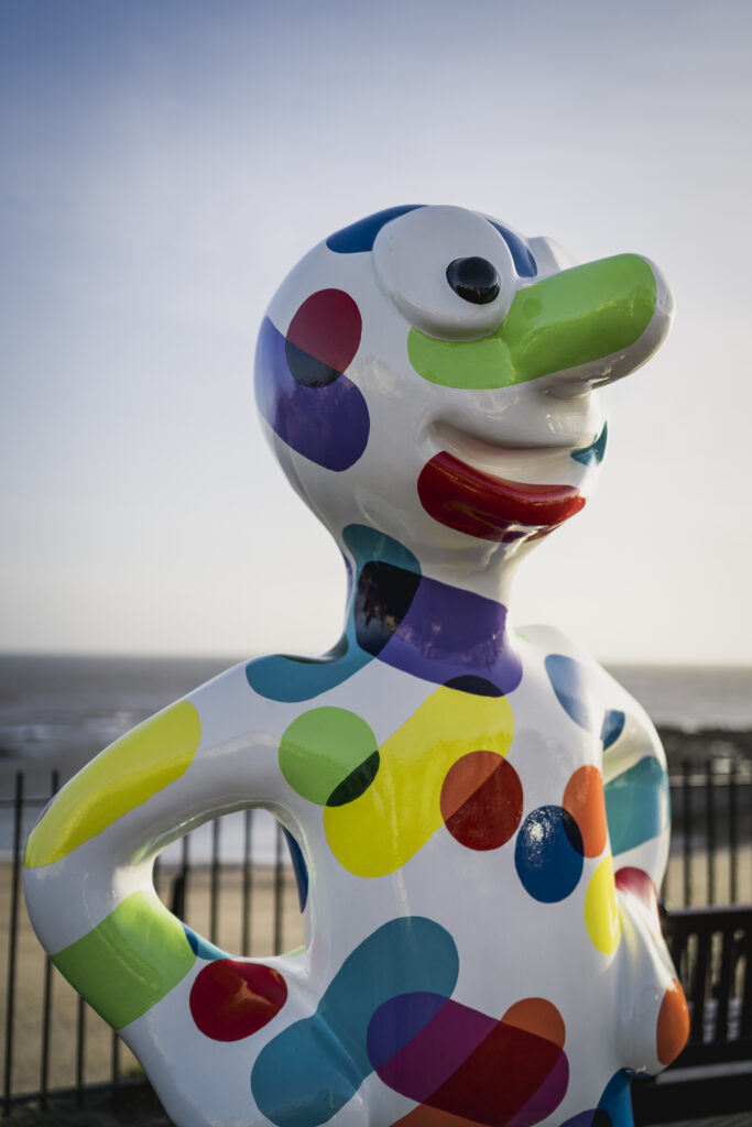 England, North Tyneside, Morph's Epic Art Adventure. In 2022, North Tyneside become the home to the world’s first-ever Morph art trail with twenty individually-designed, life-sized Morph sculptures being on display in Whitley Bay, Tynemouth, North Shields, Cullercoats, Wallsend, Killingworth and Forest Hall.