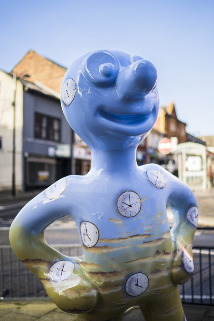 England, North Tyneside, Morph's Epic Art Adventure. In 2022, North Tyneside become the home to the world’s first-ever Morph art trail with twenty individually-designed, life-sized Morph sculptures being on display in Whitley Bay, Tynemouth, North Shields, Cullercoats, Wallsend, Killingworth and Forest Hall.