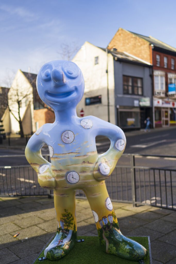 England, North Tyneside, Morph's Epic Art Adventure. In 2022, North Tyneside become the home to the world’s first-ever Morph art trail with twenty individually-designed, life-sized Morph sculptures being on display in Whitley Bay, Tynemouth, North Shields, Cullercoats, Wallsend, Killingworth and Forest Hall.