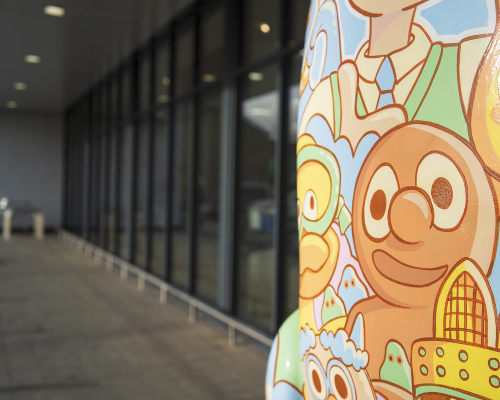 England, North Tyneside, Morph's Epic Art Adventure. In 2022, North Tyneside become the home to the world’s first-ever Morph art trail with twenty individually-designed, life-sized Morph sculptures being on display in Whitley Bay, Tynemouth, North Shields, Cullercoats, Wallsend, Killingworth and Forest Hall.
