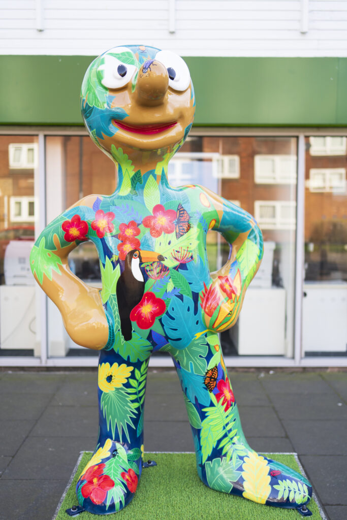 England, North Tyneside, Morph's Epic Art Adventure. In 2022, North Tyneside become the home to the world’s first-ever Morph art trail with twenty individually-designed, life-sized Morph sculptures being on display in Whitley Bay, Tynemouth, North Shields, Cullercoats, Wallsend, Killingworth and Forest Hall.