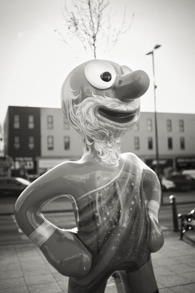 England, North Tyneside, Morph's Epic Art Adventure. In 2022, North Tyneside become the home to the world’s first-ever Morph art trail with twenty individually-designed, life-sized Morph sculptures being on display in Whitley Bay, Tynemouth, North Shields, Cullercoats, Wallsend, Killingworth and Forest Hall.
