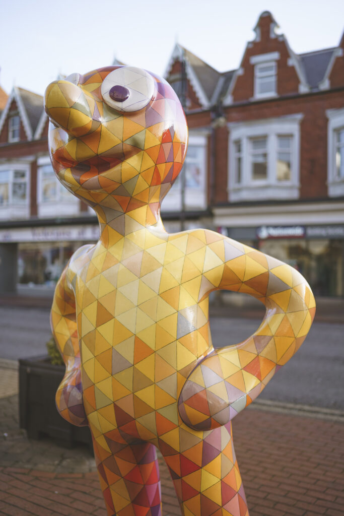 England, North Tyneside, Morph's Epic Art Adventure. In 2022, North Tyneside become the home to the world’s first-ever Morph art trail with twenty individually-designed, life-sized Morph sculptures being on display in Whitley Bay, Tynemouth, North Shields, Cullercoats, Wallsend, Killingworth and Forest Hall.